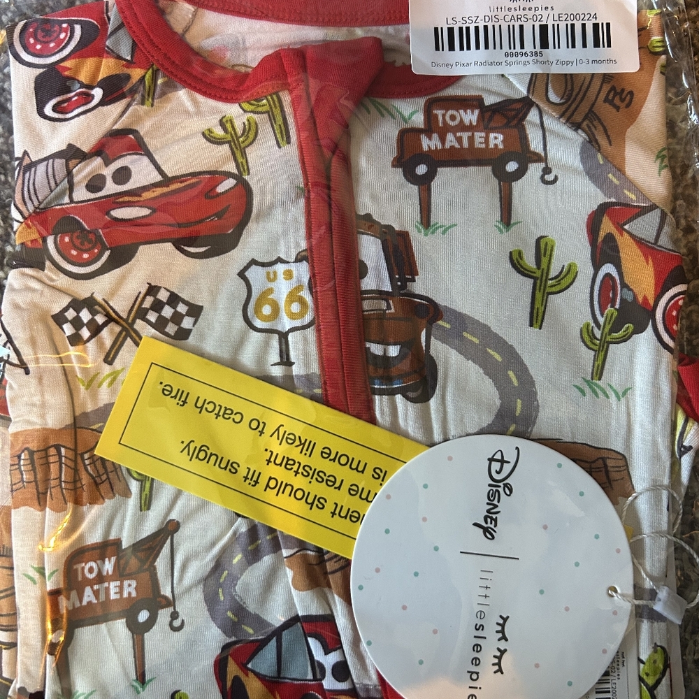 Little Sleepies Disney Cars Radiator Springs Shorty 0/3 Months